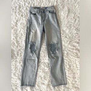 RSQ high rise straight leg ripped jeans
